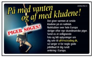 Stripperpiger søges til natklubber i udlandet